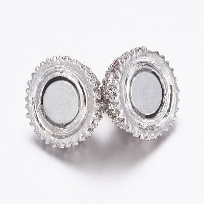 Alloy Rhinestone Magnetic Clasps with Loops X-BSAHH050-1