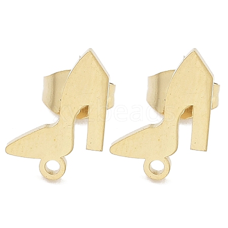 High-heeled Shoes Ion Plating(IP) 304 Stainless Steel Stud Earring Findings STAS-I206-117G-1