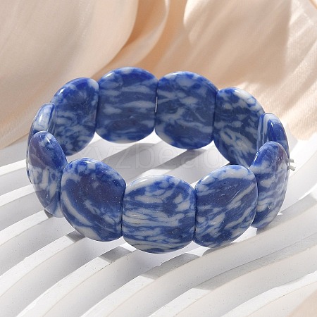 Handmade Lampwork Beaded Stretch Bracelets for Men Women BJEW-G738-01B-13-1