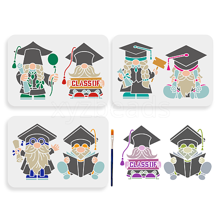 MAYJOYDIY US 1 Set Graduation Theme PET Hollow Out Drawing Painting Stencils DIY-MA0004-62A-1