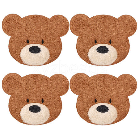 Computerized Embroidery Polyester with Fur Iron on/Sew on Patches DIY-WH0671-397B-1