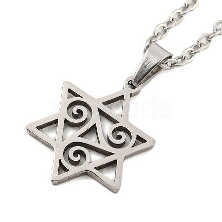 Non-Tarnish 201 Stainless Steel Pendant Necklaces NJEW-H030-07P-1