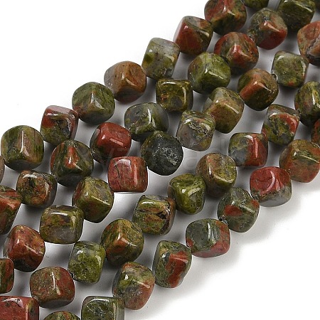 Natural Unakite Beads Strands G-A257-A16-01-1