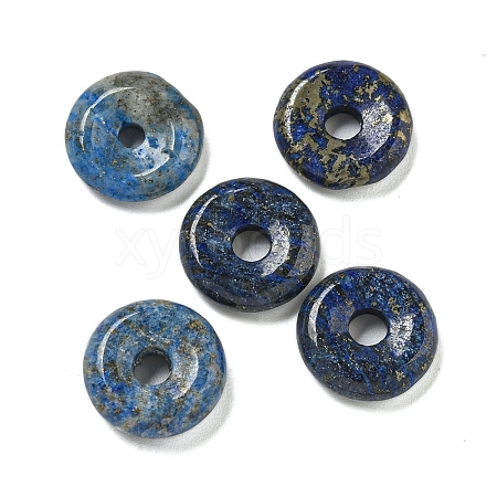 Natural Lapis Lazuli Donut/Pi Disc Charms G-G142-01T-1