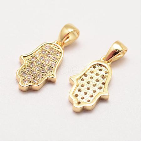 Brass Micro Pave Grade AAA Cubic Zirconia Charms ZIRC-G090-42G-NR-1