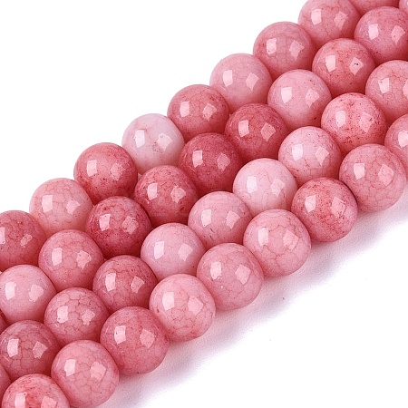 Ombre Effect Opaque Crackle Glass Beads Strands GLAA-Q106-01A-A12-1