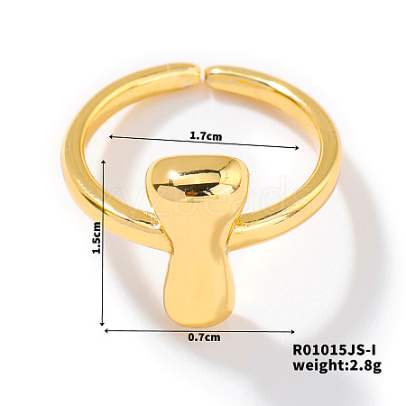 Fashionable Letter Brass Open Cuff for Women UR6840-9-1