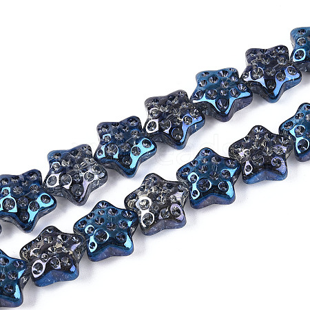 Electroplate Transparent Glass Beads Strands EGLA-N020-02G-1