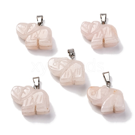 Natural Rose Quartz Pendants G-B127-05P-03-1