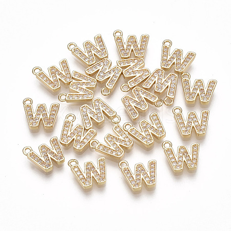 Brass Cubic Zirconia Charms KK-S348-330W-1