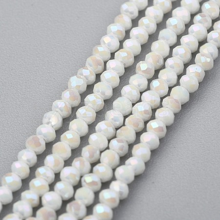 Electroplate Glass Beads Strands X-GLAA-F079-A-AB02-1