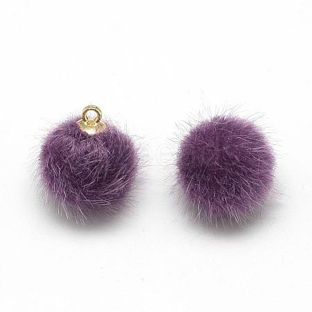 Faux Mink Fur Covered Charms WOVE-S084-36F-1