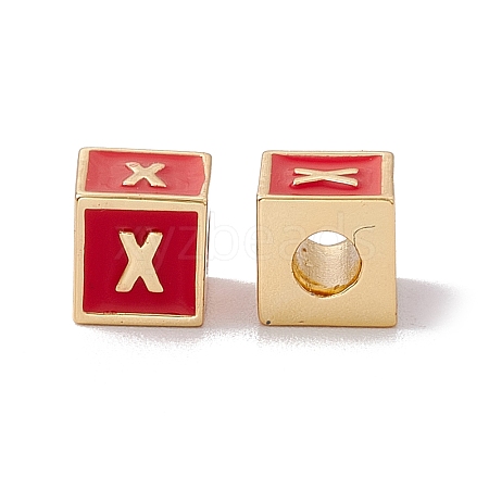 Rack Plating Brass Enamel Beads KK-B060-04G-03X-1