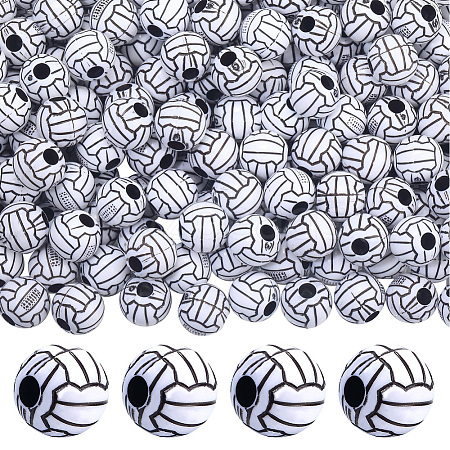 200Pcs Craft Style Acrylic Beads MACR-PA0001-14-1