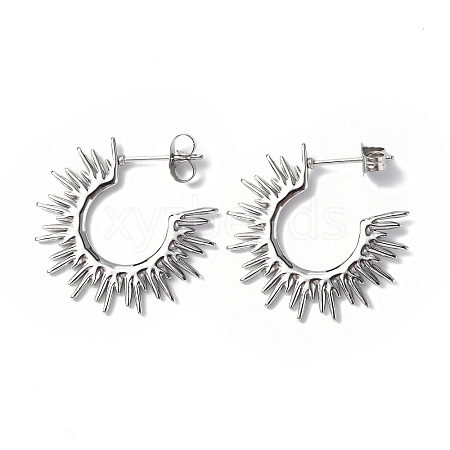 Non-Tarnish 304 Stainless Steel Sun Stud Earrings X-STAS-B034-13P-1