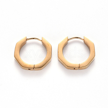 PVD Vacuum Plating 304 Stainless Steel Huggie Hoop Earrings STAS-S103-25G-1