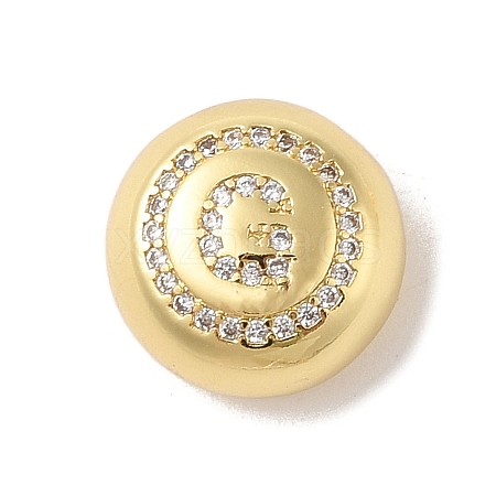 Rack Plating Brass & Cubic Zirconia Pendants KK-Z047-07G-G-RS-1