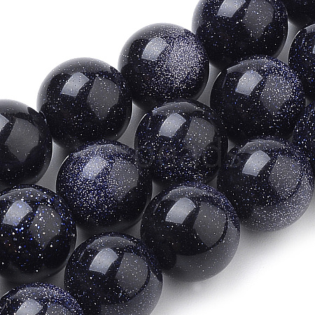 Synthetic Blue Goldstone Beads Strands X-G-S259-41-6mm-1