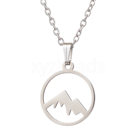 201 Stainless Steel Pendnat Necklaces NJEW-JN04764-02-1