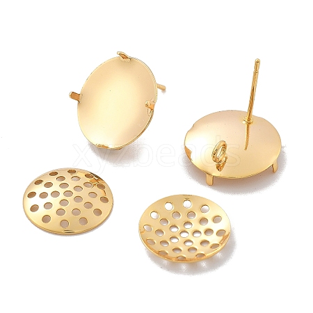 Brass Studs Earring Findings KK-K382-16B-G-1