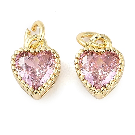 Real 18K Gold Plated Brass Inlaid Cubic Zirconia Charms ZIRC-L100-074G-08-1