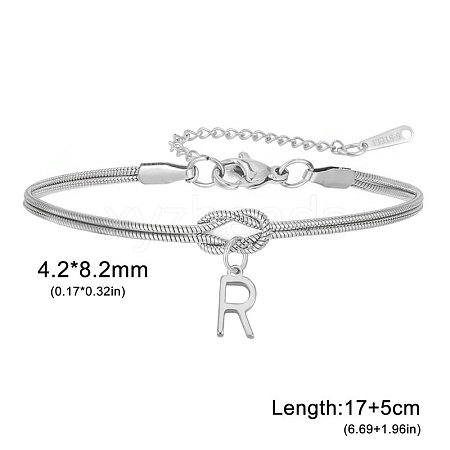 304 Stainless Steel Initial Charm Bracelets FS-WGD8E41-41-1