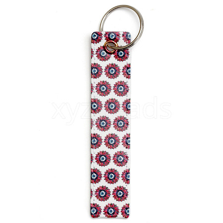 PU Leather Rectangle with Evil Eye Keychain PW-WG8C289-08-1