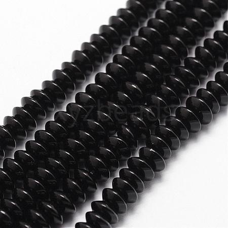 Natural Black Onyx Beads Strands G-P161-20-8x4mm-1