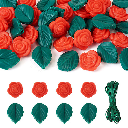 DIY Rose Flower Nursing Necklaces Making Kit for Kids Chewing Teething DIY-TA0006-35-1