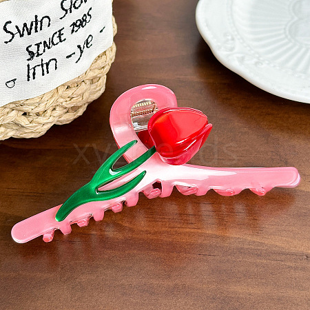 Flower Cellulose Acetate Claw Hair Clips PW-WG6D7F1-01-1