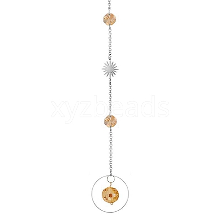 Crystal Glass & Brass Sun Catcher Pendant PW-WG89C1A-07-1