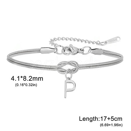 304 Stainless Steel Initial Charm Bracelets FS-WGD8E41-37-1