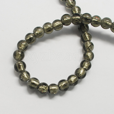 Handmade Silver Foil Glass Beads FOIL-R054-2-1