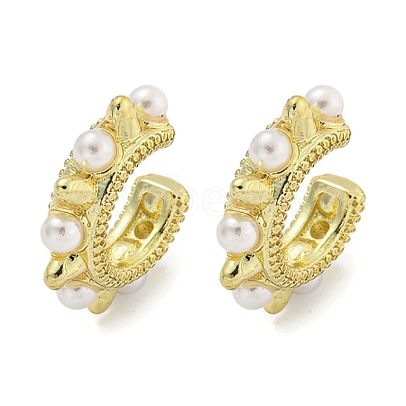 Ring with Rivet Rack Plating Brass Cuff Earrings EJEW-E312-03G-1