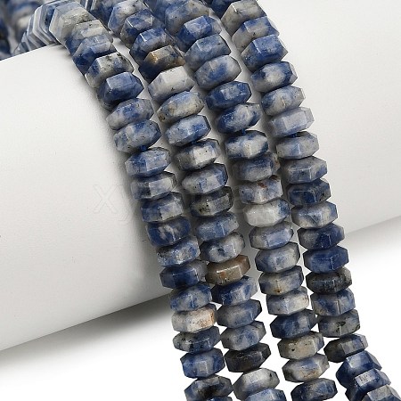 Natural Blue Spot Jasper Beads Strands G-G317-A11-3x6mm-1
