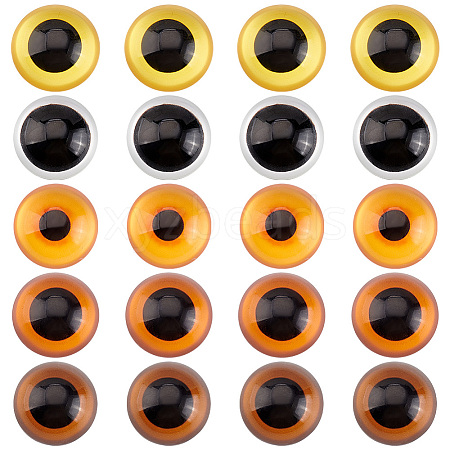   20Pcs 5 Colors Glass Craft Eyes Cabochons DOLL-PH0001-51-1