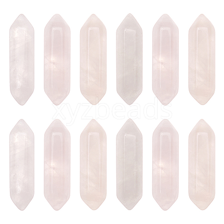 Olycraft 12Pcs Faceted Natural Rose Quartz Double Terminated Points G-OC0003-65-1