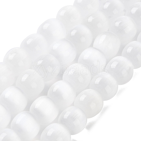 Natural Selenite Beads Strands G-B103-A01-06-1