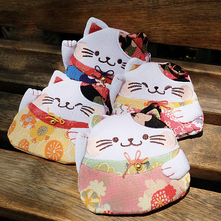 Polyester Lucky Cat Wallets PAAG-PW0015-01-1