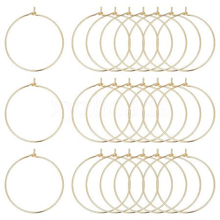 CREATCABIN 80Pcs Long-Lasting Plated Brass Hoop Earrings Findings KK-CN0003-13-1