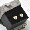 Rack Plating Brass Micro Pave Clear Cubic Zirconia Stud Earrings EJEW-K299-01G-Z-1