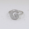 Brass Micro Pave Clear Cubic Zirconia Cuff Rings FS-WG17FF6-07-1