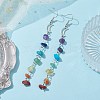 Chakra Theme Natural & Synthetic Gemstone Chip Dangle Earrings EJEW-JE05629-02-2