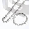 304 Stainless Steel Twisted Link Cable Chain Necklace & Bracelet Set  SJEW-D091-01P-1