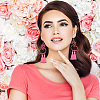 ANATTASOUL 4 Pairs 4 Colors Alloy Flamingo Chandelier Earrings EJEW-AN0004-43-5