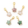 Natural Gemstone Star Pendant Decorations HJEW-JM00686-1