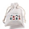 Christmas Cotton Cloth Storage Pouches ABAG-M004-02O-3