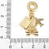 Rack Plating Brass Clear Cubic Zirconia European Dangle Charms KK-P287-18E-G-3