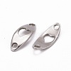 Curved Oval with Heart 201 Stainless Steel Links connectors STAS-R071-26-2