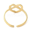 304 Stainless Steel Hollow Heart Open Cuff Ring for Women RJEW-I098-05G-3